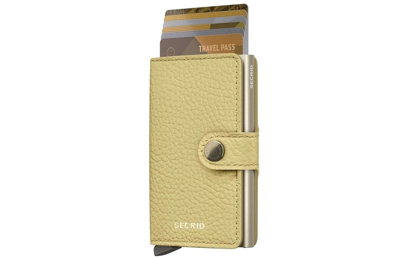 Secrid Miniwallet Kartenetui – RFID-Schutz, 10 Karten – 65 × 21 × 102 mm – Gelb – Leder