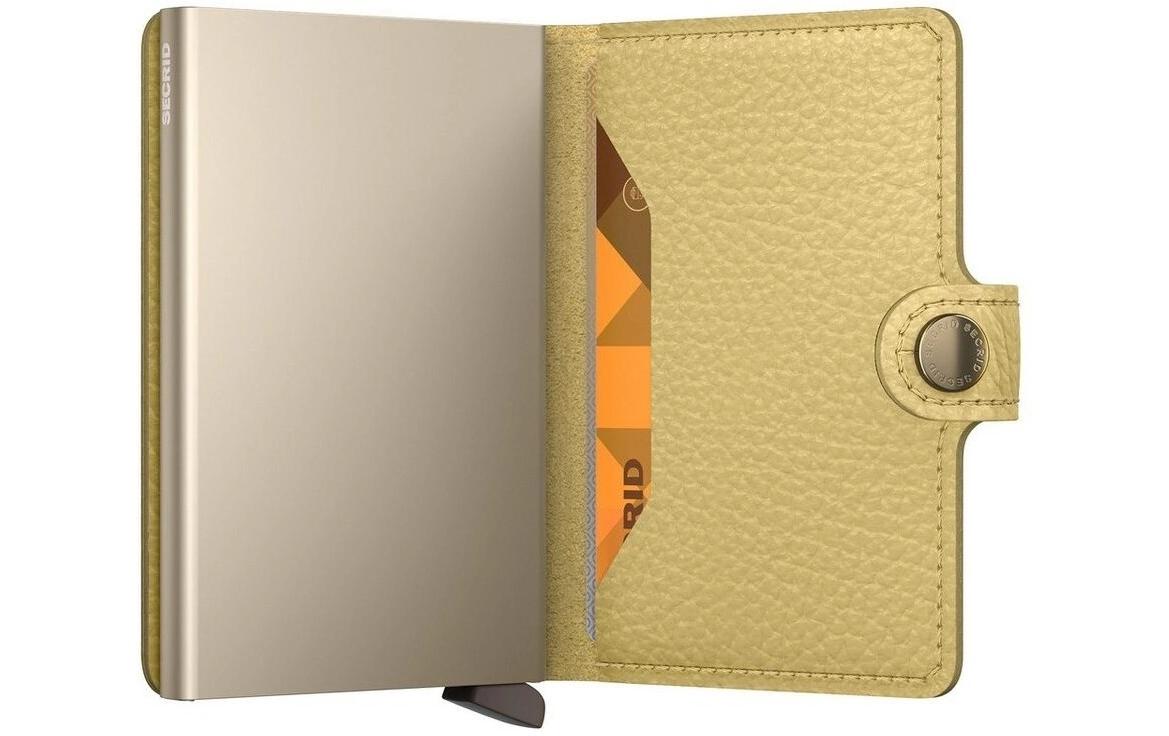 Secrid Miniwallet Kartenetui – RFID-Schutz, 10 Karten – 65 × 21 × 102 mm – Gelb – Leder