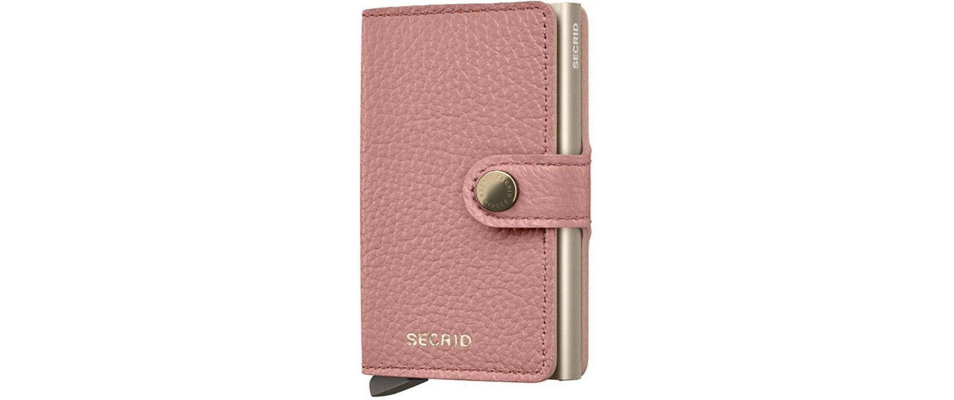 Secrid Kartenetui Miniwallet – RFID-Schutz, 10 Karten – 65 × 21 × 102 mm – Pebble Rose – Leder