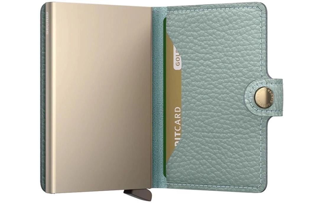 Secrid Kartenetui Miniwallet – RFID-Schutz, 10 Karten – 65×102×21 mm – Meergrün – Leder