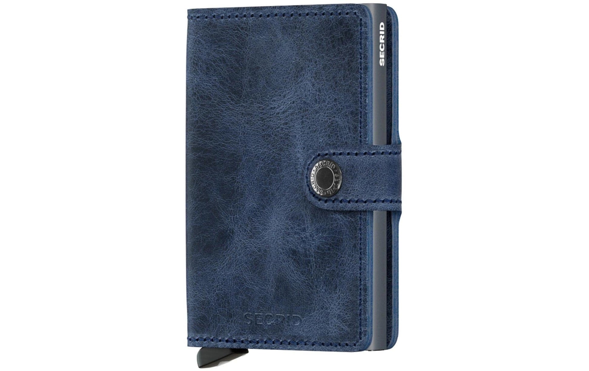 Secrid Miniwallet Kartenetui – RFID-Schutz, 10 Karten – Vintage Blue – Echtes Leder – 65 × 102 × 21 mm