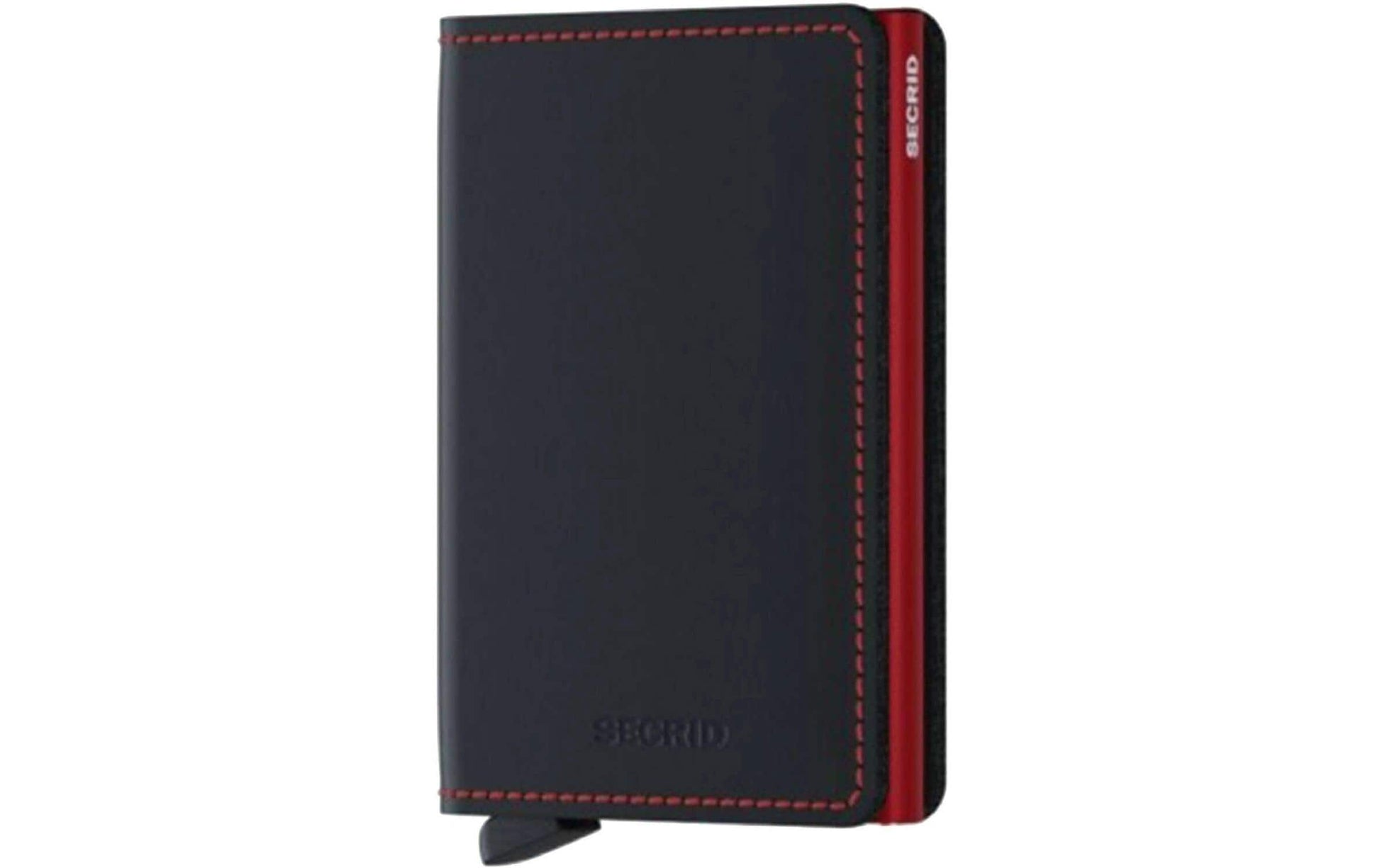 Secrid Slimwallet Kartenetui – RFID-Schutz – 68 × 16 × 102 mm, 10 Karten – Schwarz/Rot – Aluminium, Leder