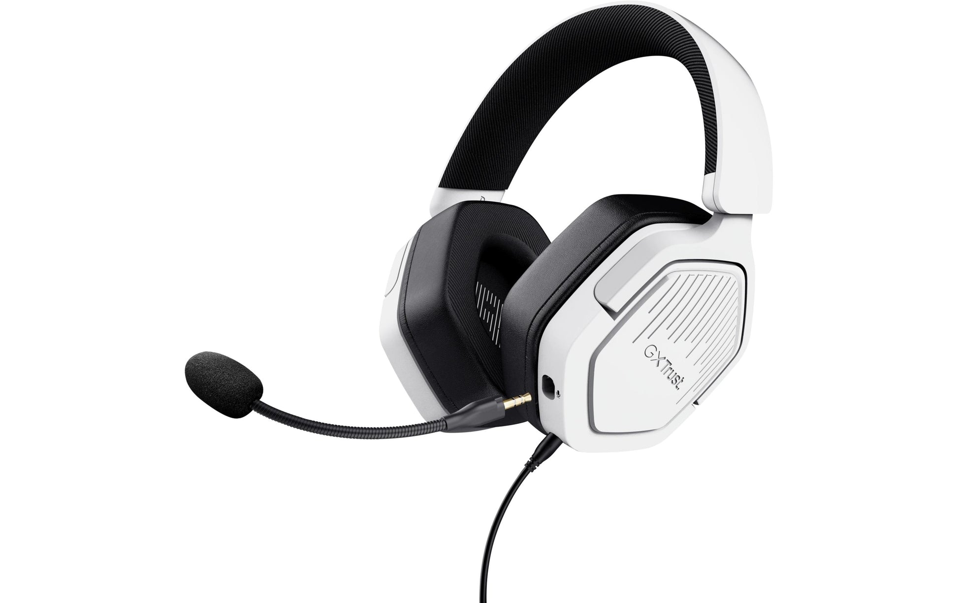 Trust GXT492W Gaming-Headset – Over-Ear, Stereo, Kabelgebunden, 3,5 mm Klinke, für PC, PS4/PS5, Xbox und mehr, Weiss