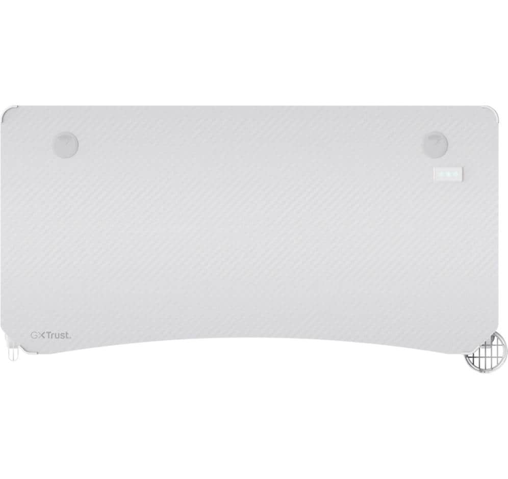 Trust GXT709W Luminus – Rollbarer Computertisch, 1'200×600×740 mm, RGB-LED-Beleuchtung, bis 150 kg, Weiss