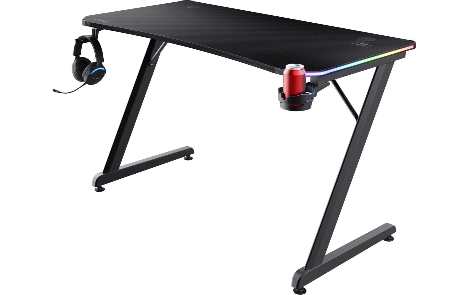 Trust GXT709 Luminus – Rollbarer Computertisch, 1'200×600×740 mm, bis 150 kg, schwarz