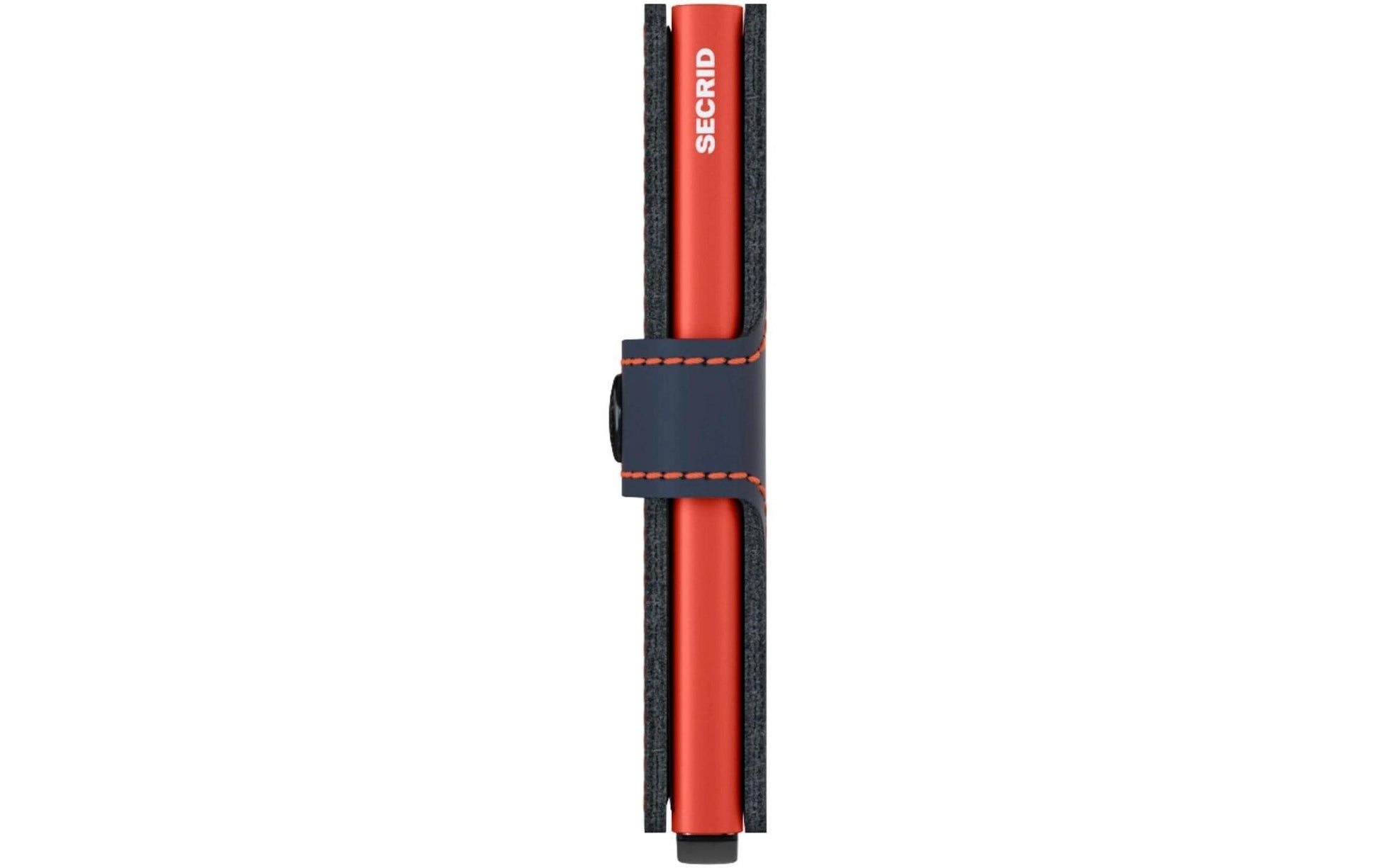 Secrid Miniwallet – RFID-Schutz – 65×102×21 mm, für 10 Karten – Mattes Nachtblau/Orange – Leder