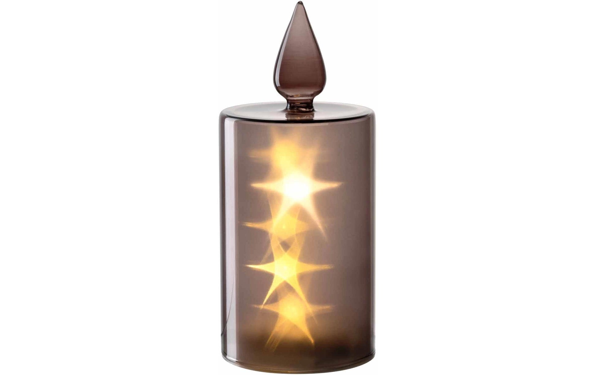 LEONARDO LED-Kerze Silenzio 21 – Ø 9 × 23,5 cm, grau, Akku (3× AA)