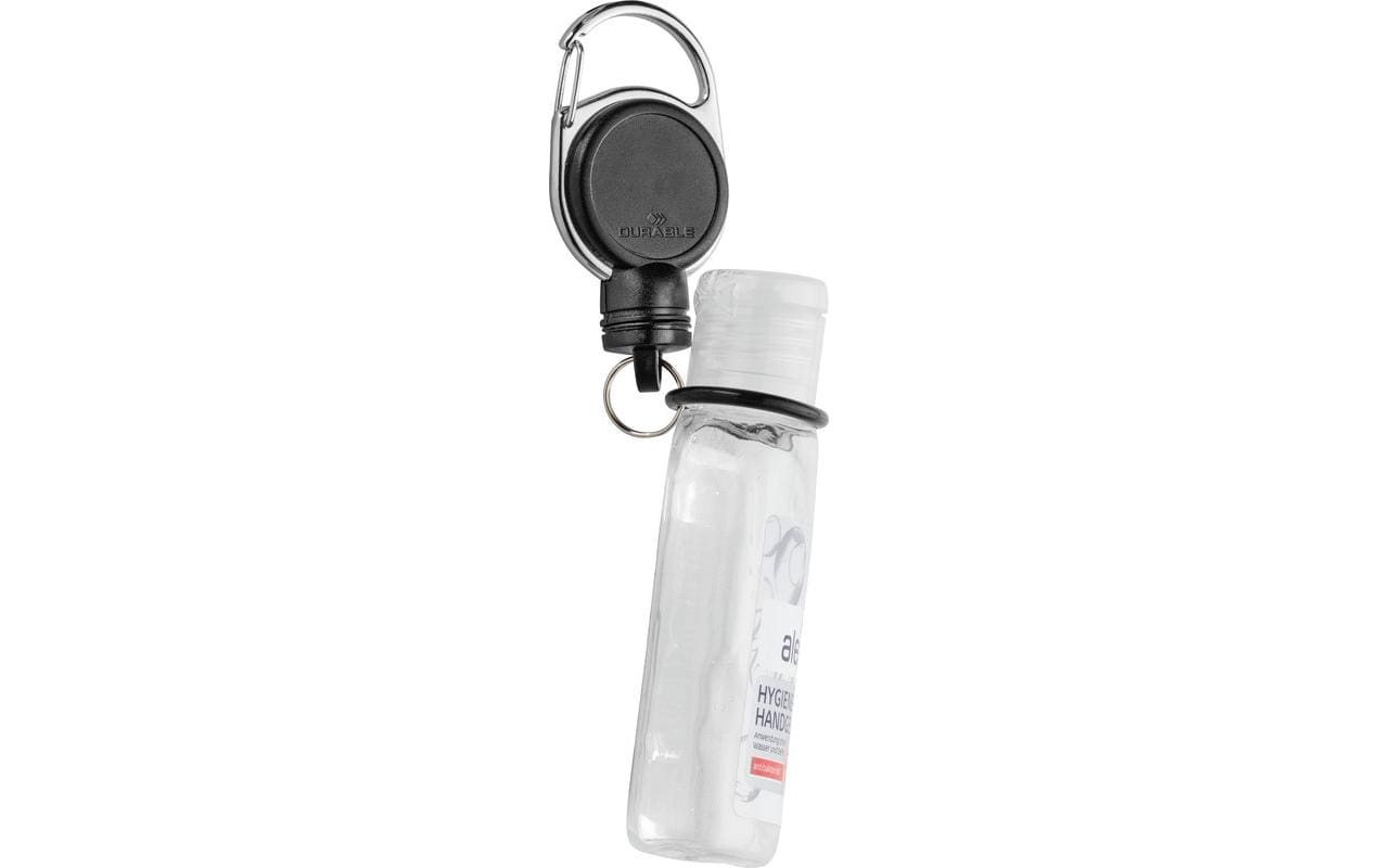 Durable Jojo Extra Strong Schlüsselanhänger – schwarz, mit Metallclip, L 600 mm – für 250 ml Flaschen