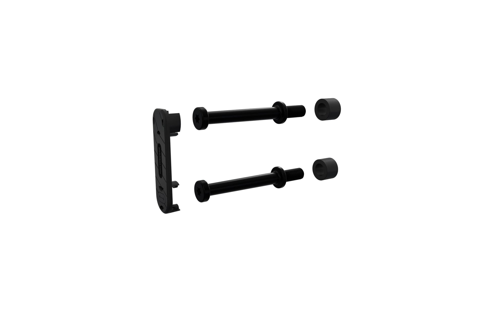 PATCHBOX 19" Rangierpanel, Rack-Montage, 24er-Pack, Polyoxymethylen (POM)/Stahl – für M6 Cage Nuts – Schwarz