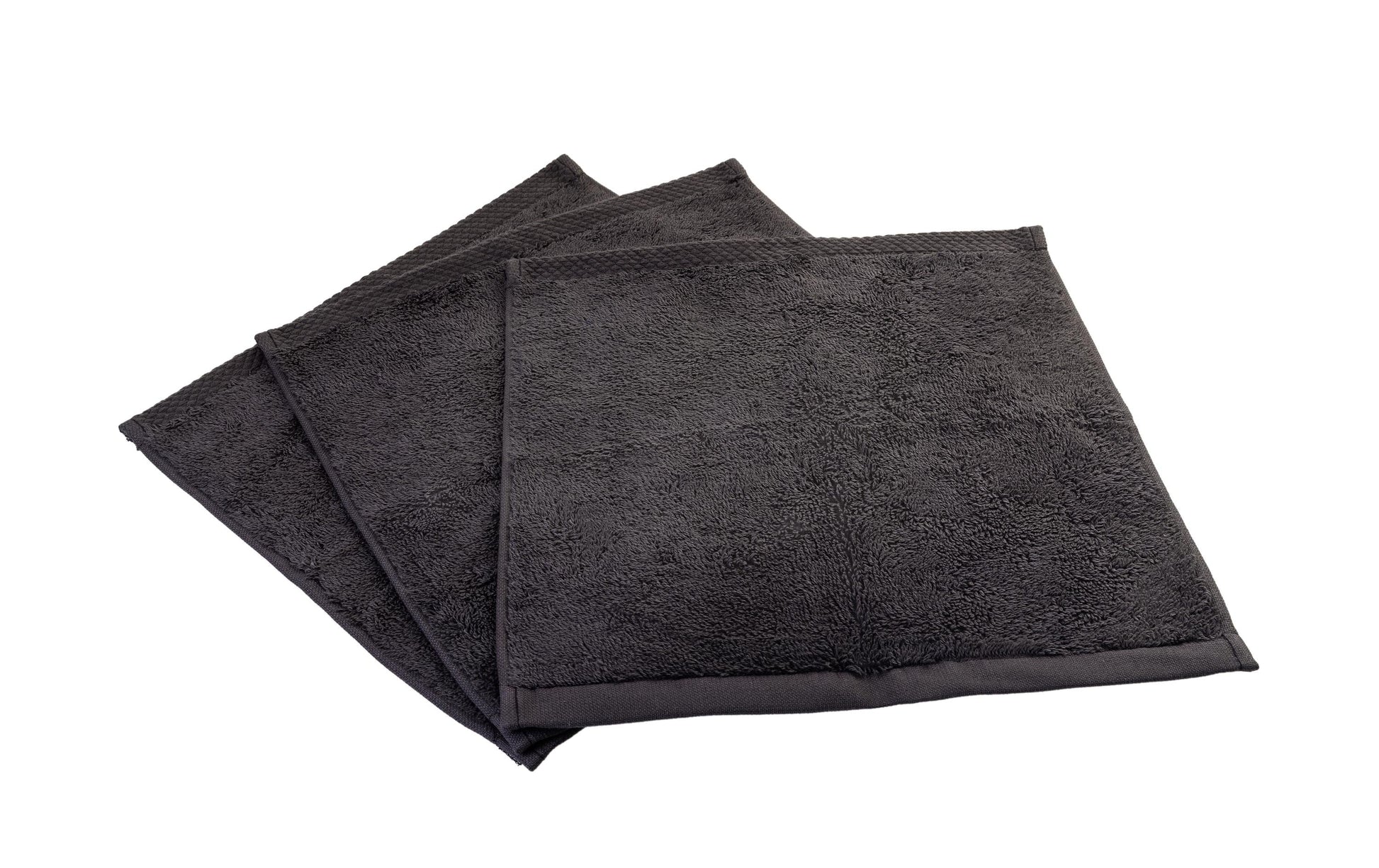 COCON Waschlappen – 30 × 30 cm, Anthrazit, 100% Baumwolle, 550 g/m², 3er-Set, OEKO-TEX