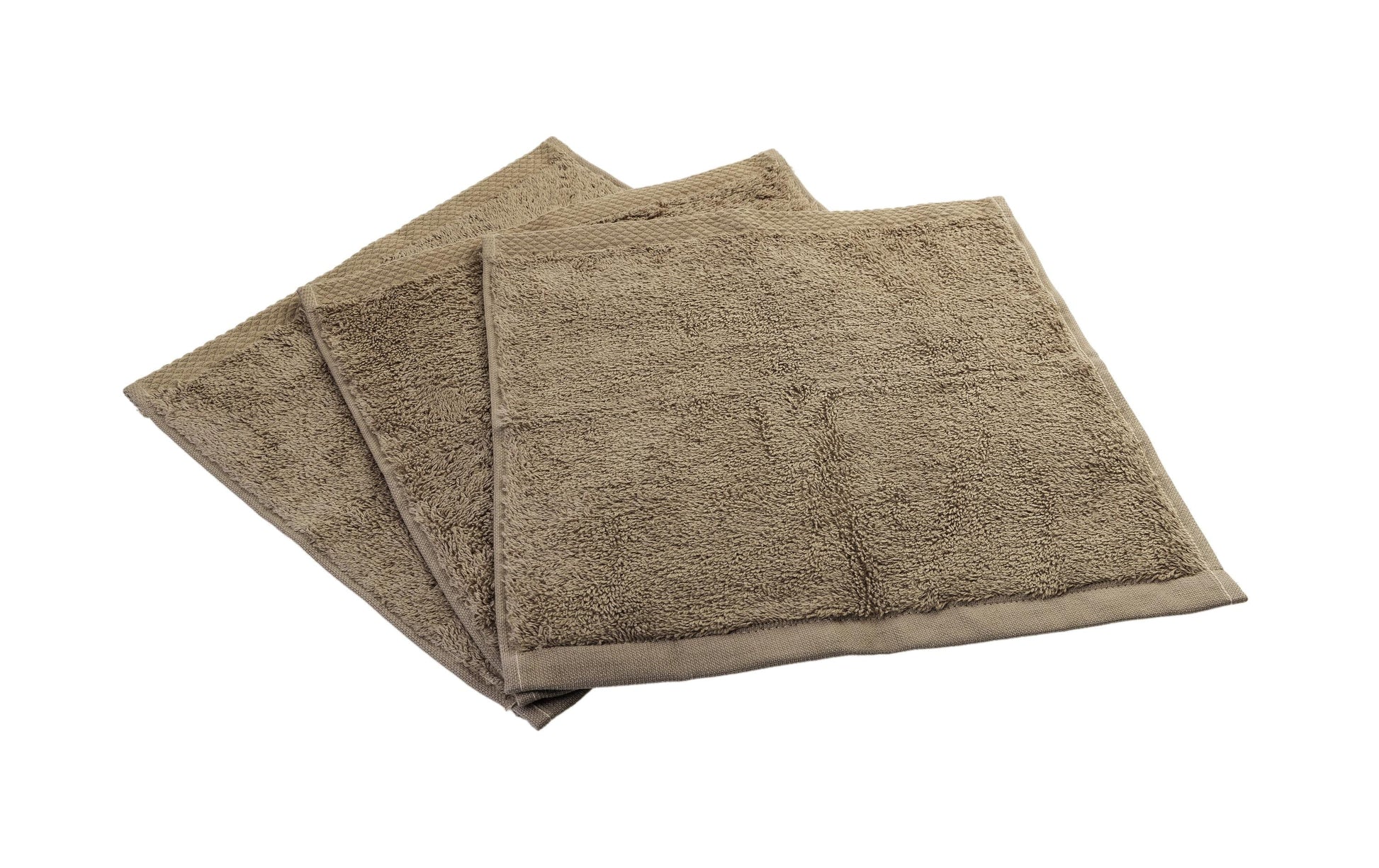 COCON Waschlappen – 30×30 cm, 100% Baumwolle, 550 g/m², Taupe, 3er-Set