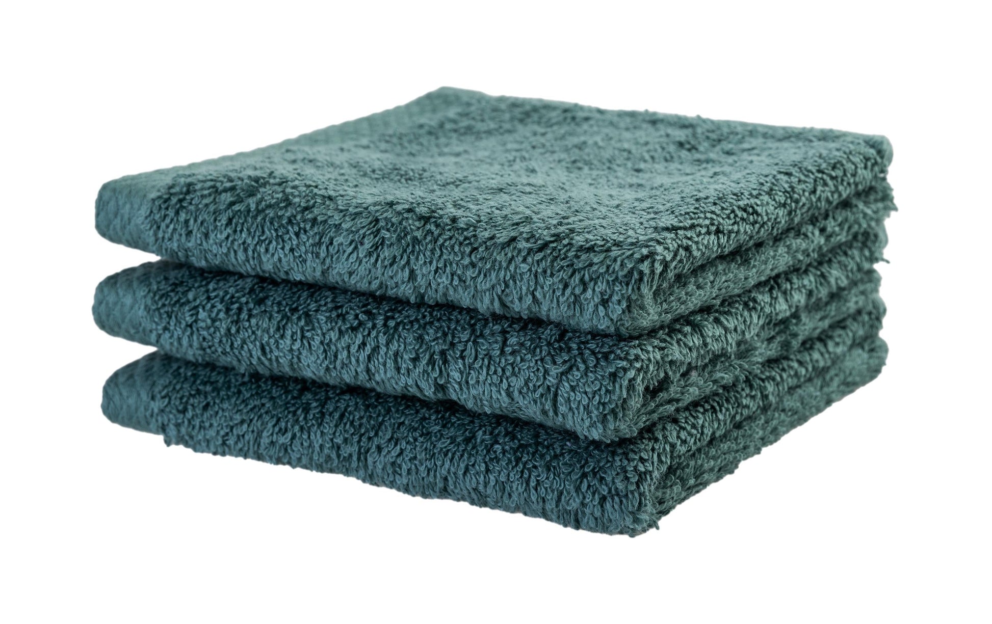 COCON Waschlappen – 30 × 30 cm, Eukalyptusgrün, 100% Baumwolle, 550 g/m², 3er-Set, OEKO-TEX