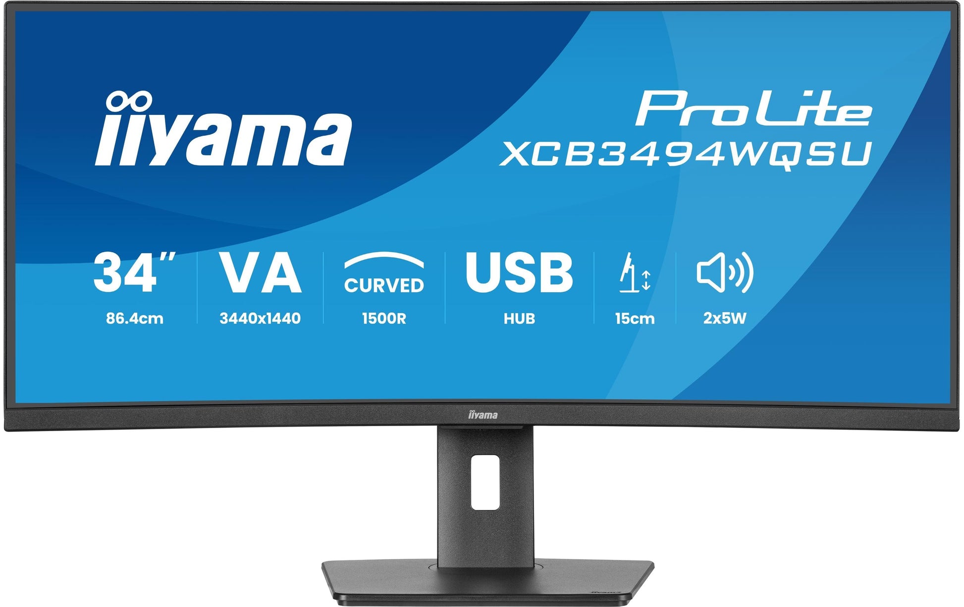 iiyama XCB3494WQSU-B1 – Monitor, 34", 3440 × 1440, 120 Hz, 350 cd/m²