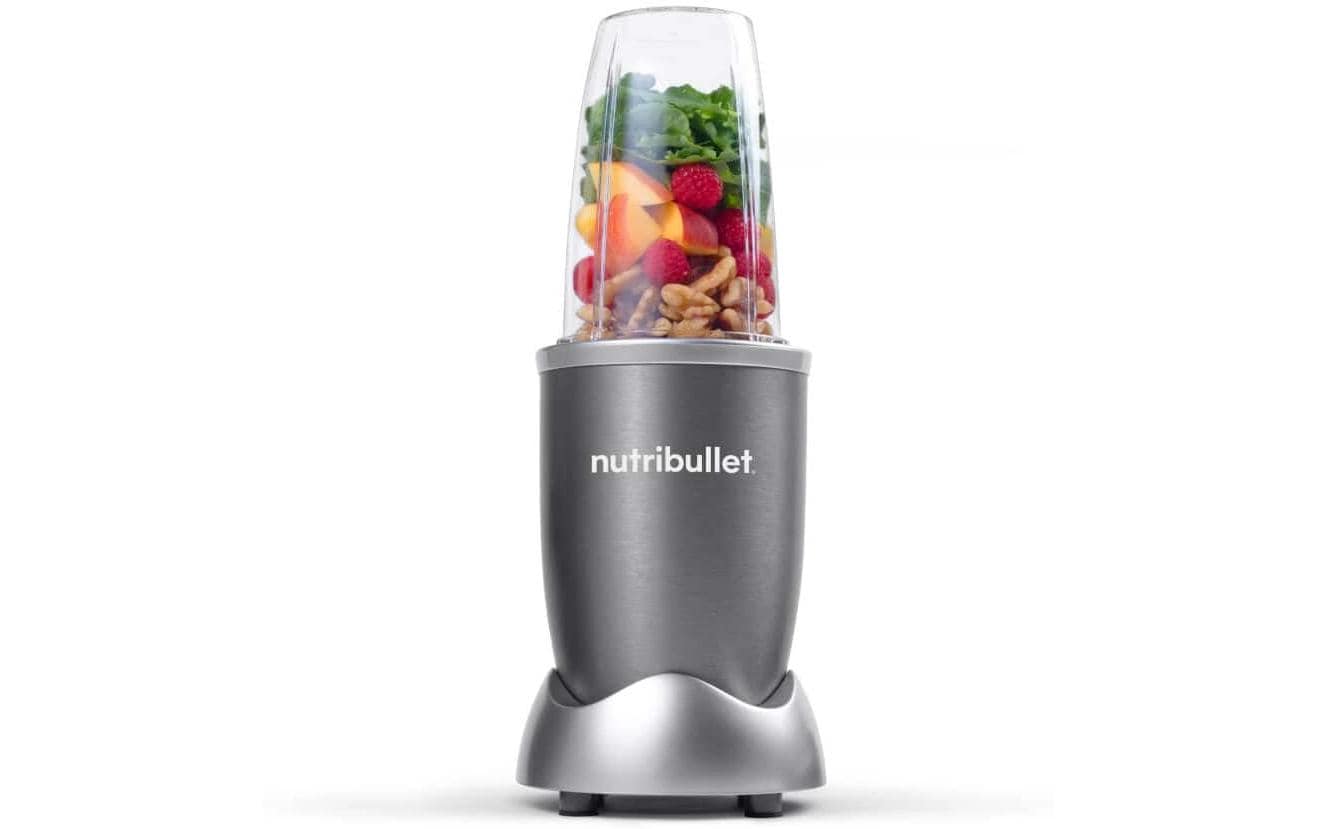 NutriBullet Smoothie-Mixer Original NB603DG – 0,7 l, 600 W, spülmaschinenfest – dunkelgrau/rot