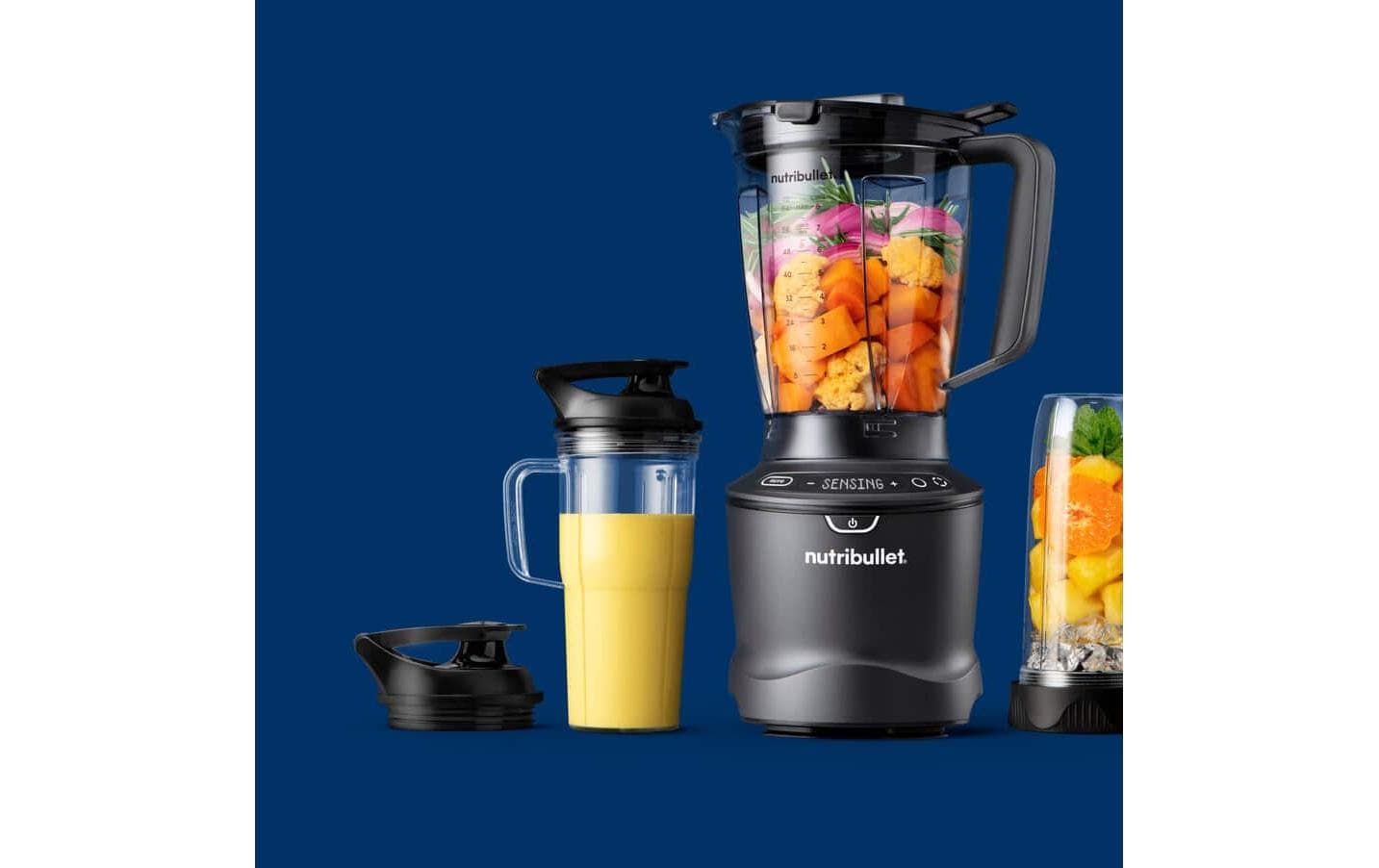 NutriBullet Smoothie-Mixer NBF550DG – 1,8 l, 1500 W, spülmaschinenfeste Teile – Dunkelgrau