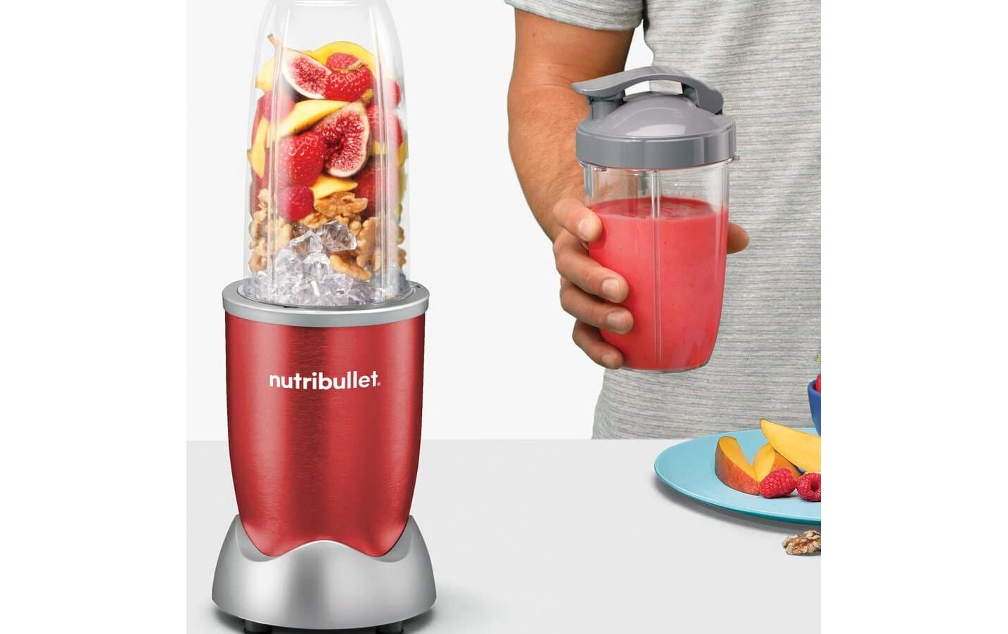 NutriBullet Smoothie-Mixer Pro NB907MAR – 0,9 l, 900 W, spülmaschinenfest – rot