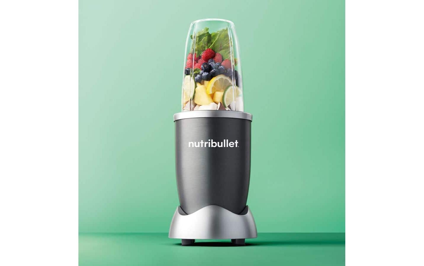 NutriBullet Smoothie-Mixer Original NB603DG – 0,7 l, 600 W, spülmaschinenfest – dunkelgrau/rot