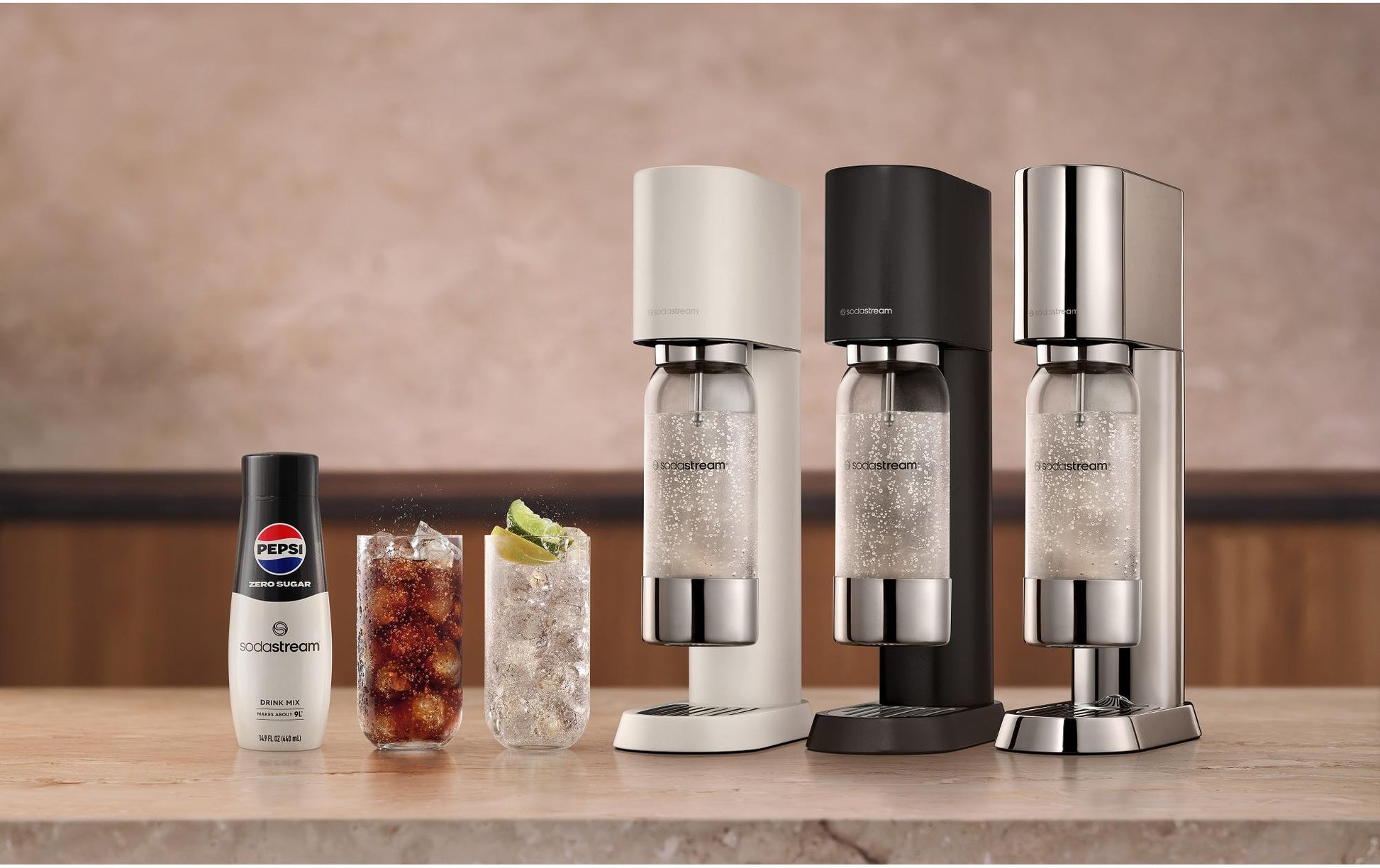 Sodastream Enso 1013611412 – Wassersprudler, 1 Flasche, Quick Connect 60 l, Sand
