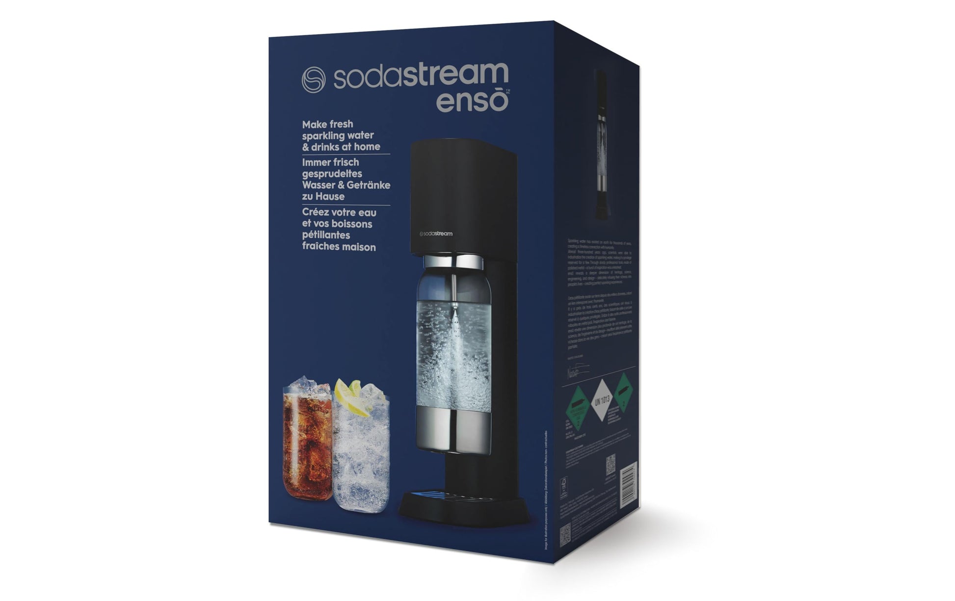 Sodastream Enso 1013611411 – Wassersprudler, 1 Flasche, Quick Connect 60 l, Schwarz