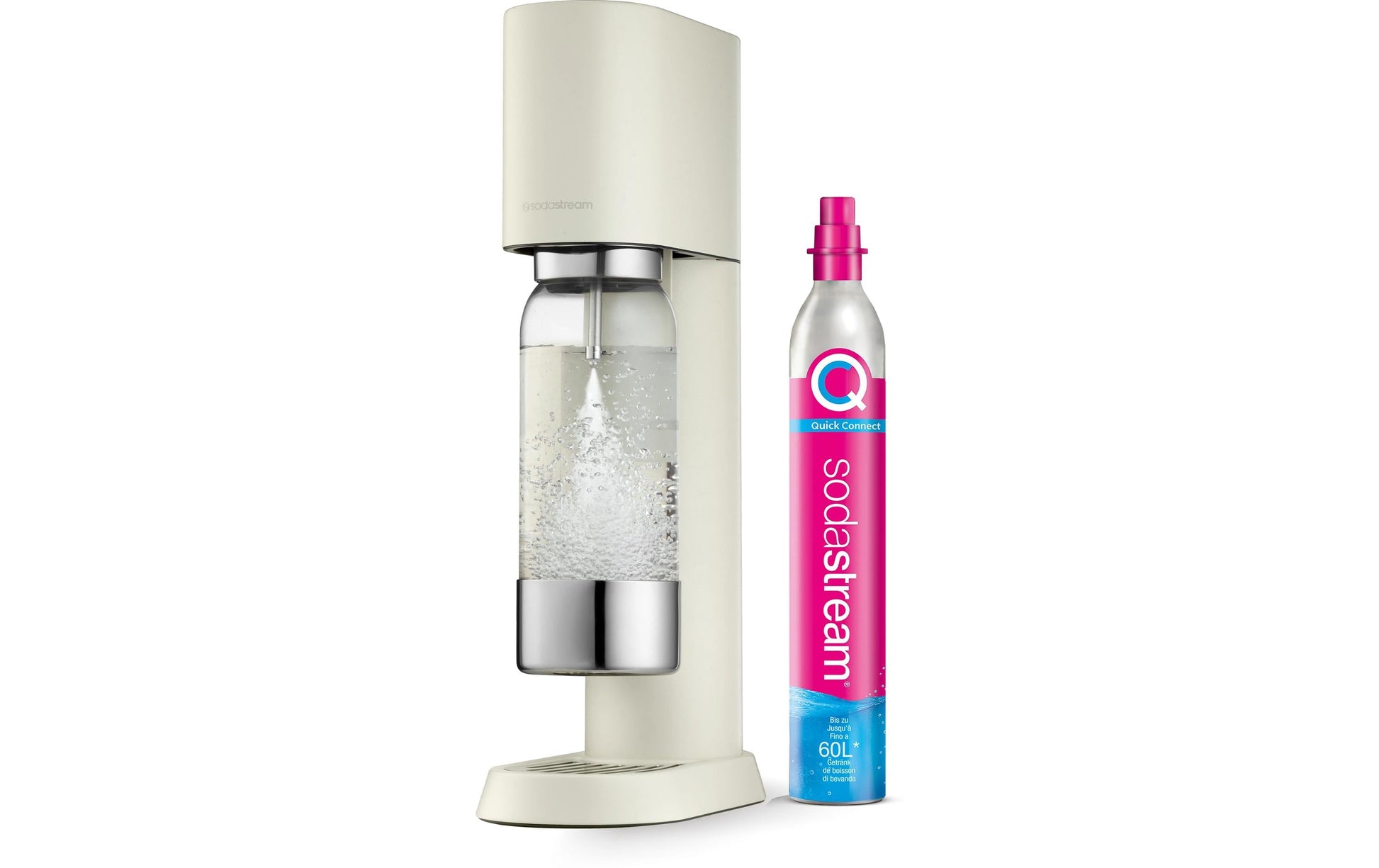 Sodastream Enso 1013611412 – Wassersprudler, 1 Flasche, Quick Connect 60 l, Sand
