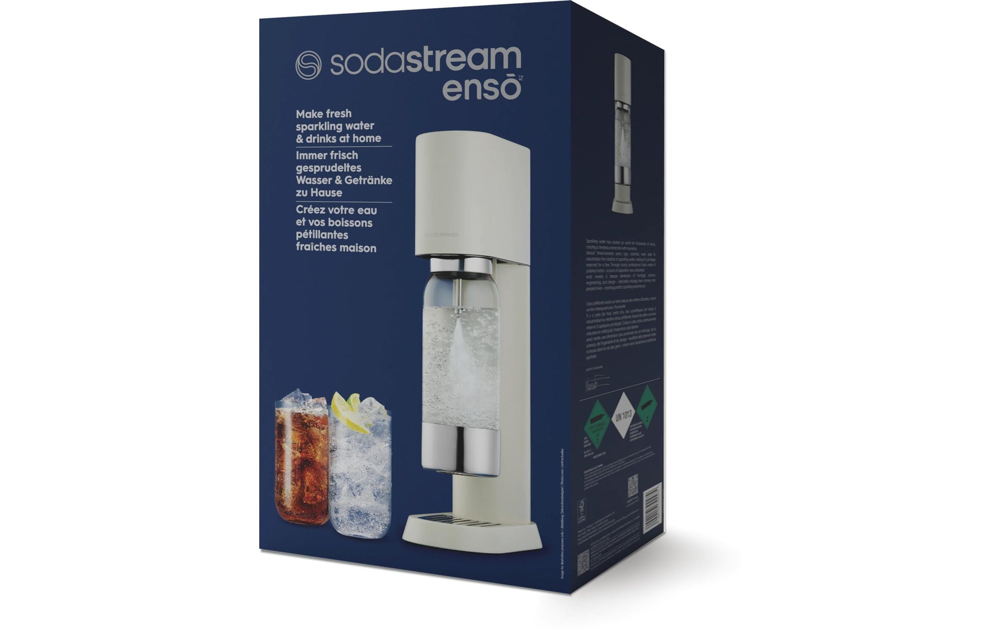 Sodastream Enso 1013611412 – Wassersprudler, 1 Flasche, Quick Connect 60 l, Sand