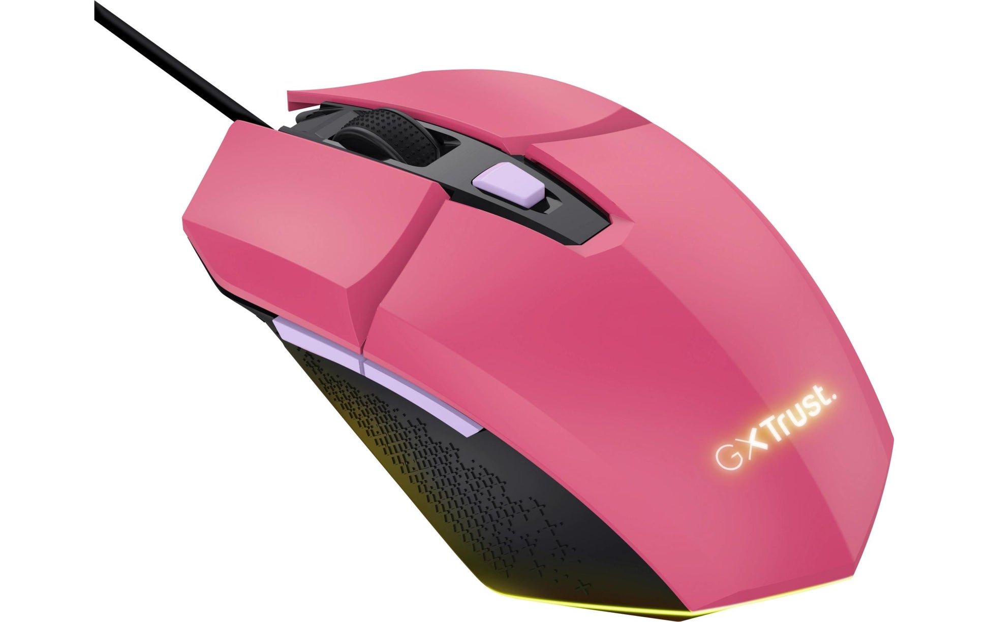 Trust GXT109 Felox – Gaming-Maus – Kabelgebunden (USB-A), 6400 DPI, Beidhändig, Pink