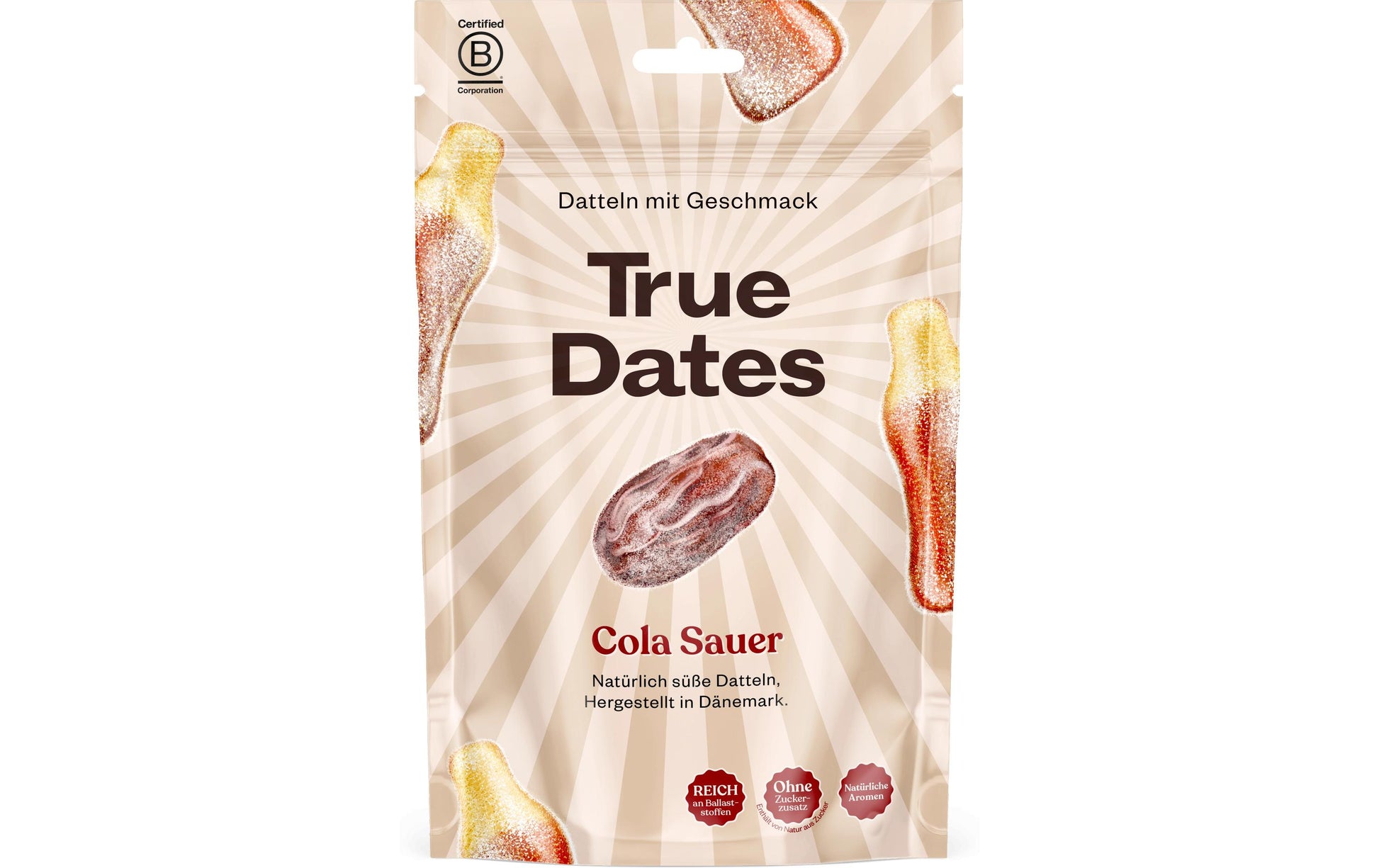 True Gum True Dates – Saure Cola, glutenfrei – 100 g