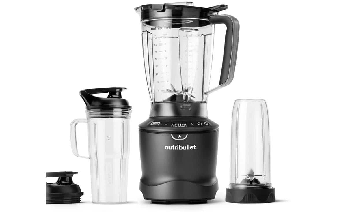 NutriBullet Smoothie-Mixer NBF550DG – 1,8 l, 1500 W, spülmaschinenfeste Teile – Dunkelgrau