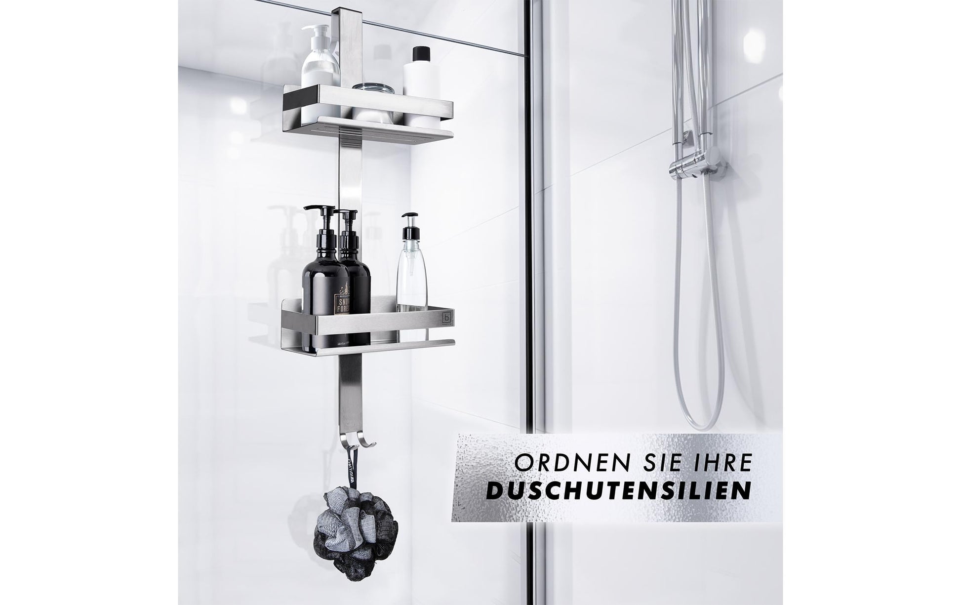 Benkstein Seifenhalter (Wand) – Edelstahl, zum Hängen, 23×65,3 cm, Silber