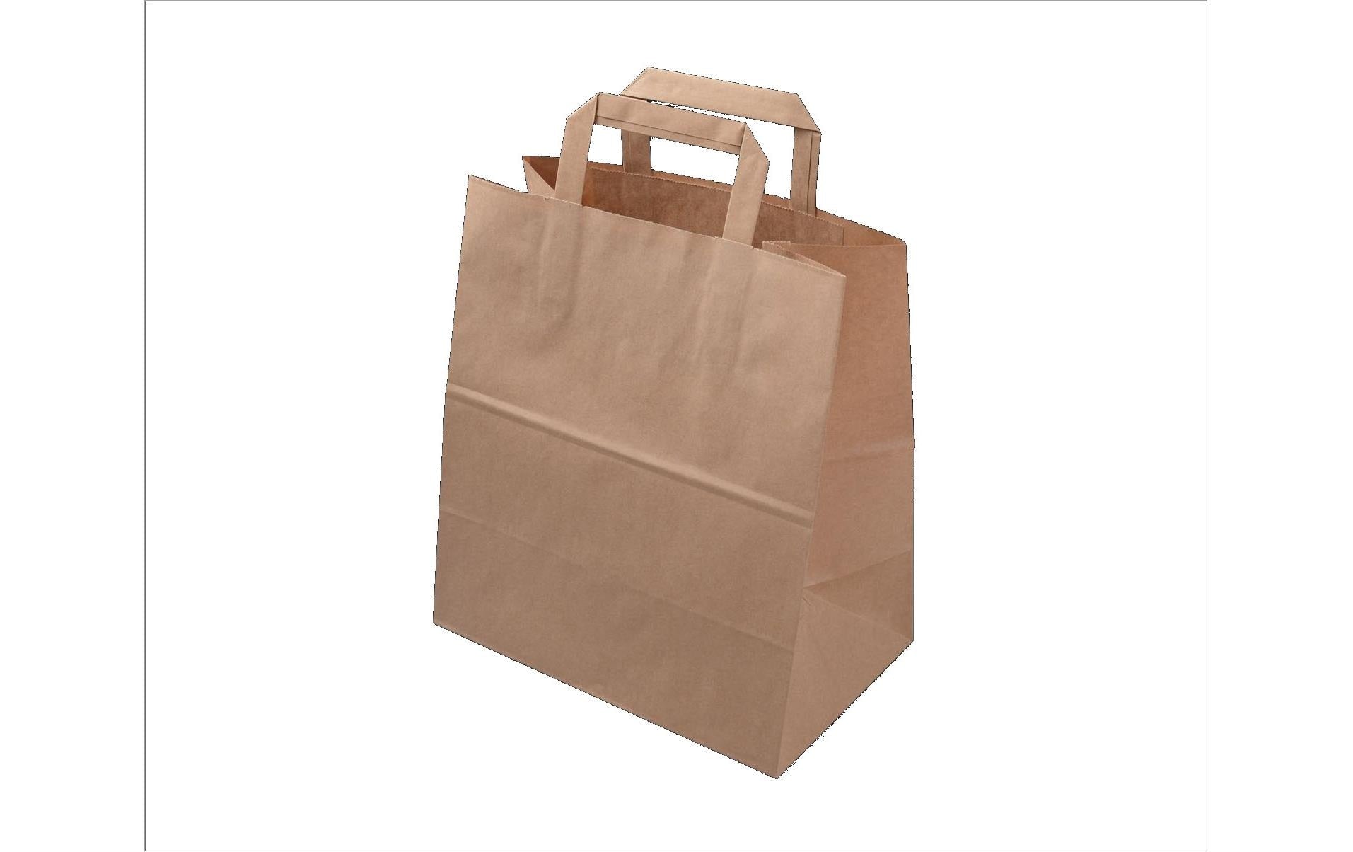 Elco Papiertragetasche – mit Henkel, braun – 260 × 160 × 290 mm – 50 Stk.
