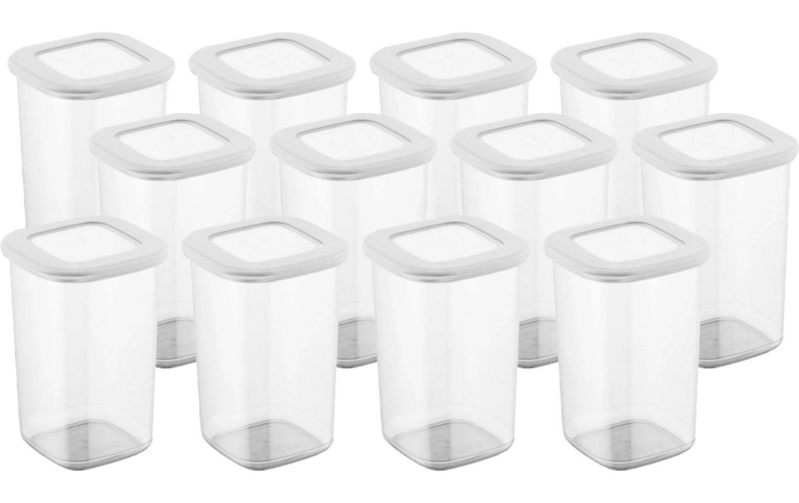 Hermia Vorratsdose 1,2 l, 10 × 10 × 16,5 cm, Polypropylen (PP), transparent/weiss