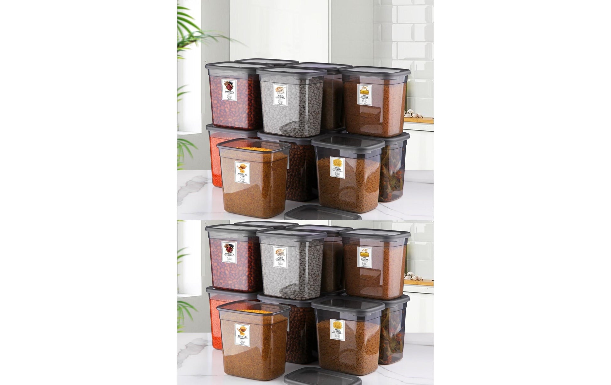 Hermia Vorratsdose 2 l, 16 × 11,5 × 16,5 cm, Polypropylen (PP), Anthrazit, 24 Stk.