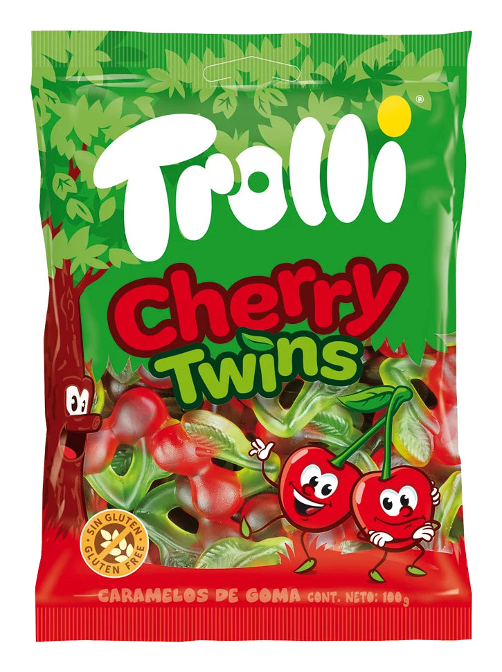 Trolli Cherry Twins Gummibonbons – Kirsche, glutenfrei – 100 g