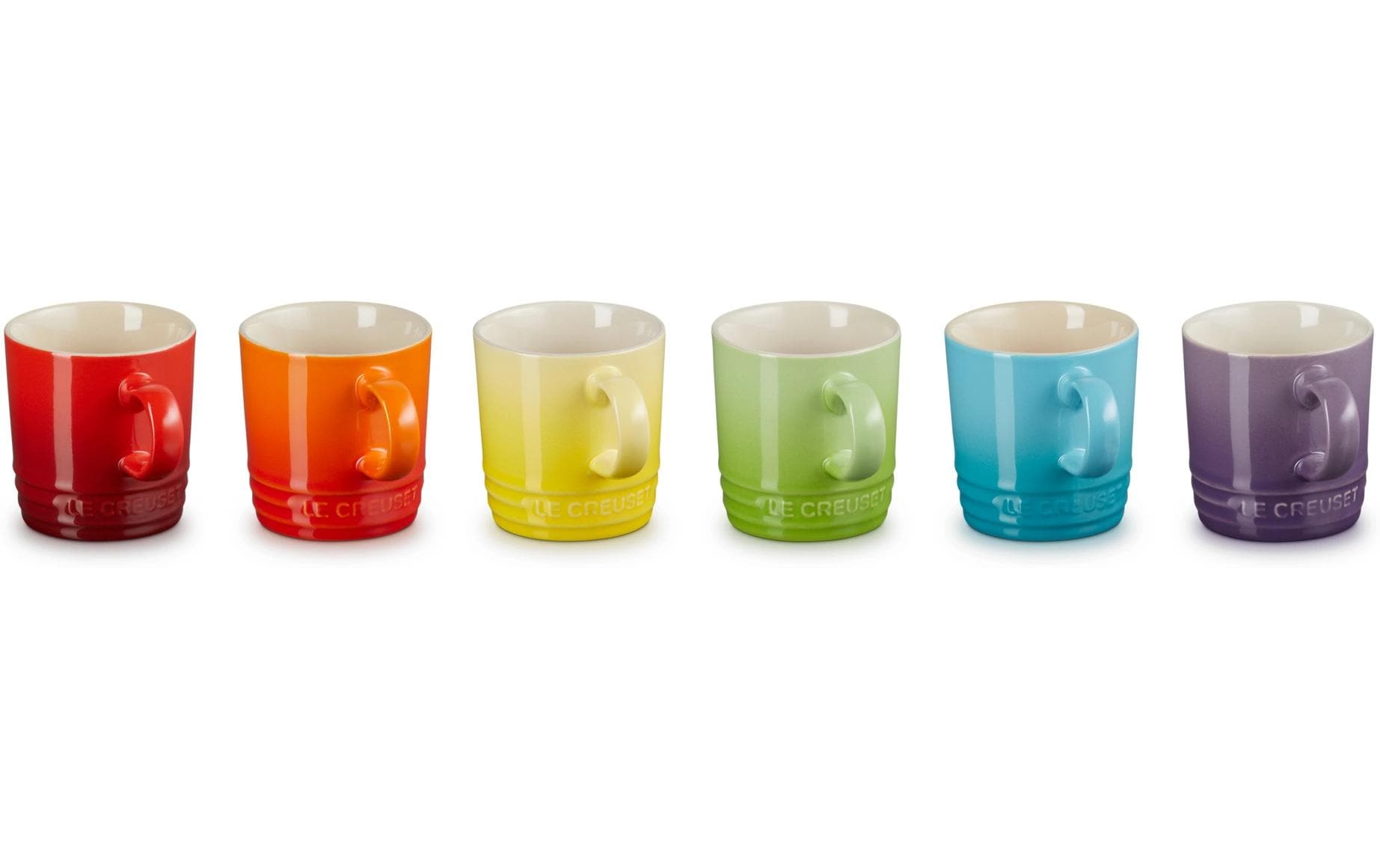 Le Creuset Kaffeetasse – 6er Set, 350 ml, Steinzeug, Regenbogen