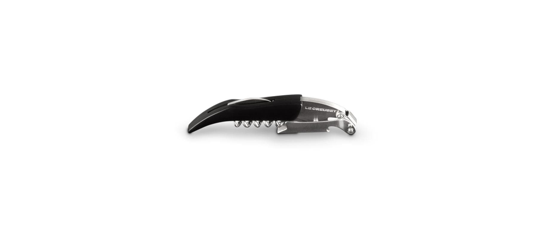 Le Creuset Klassisches Kellnermesser – 12,8 × 3,6 × 1,5 cm, Kunststoff, Schwarz matt, Folienschneider