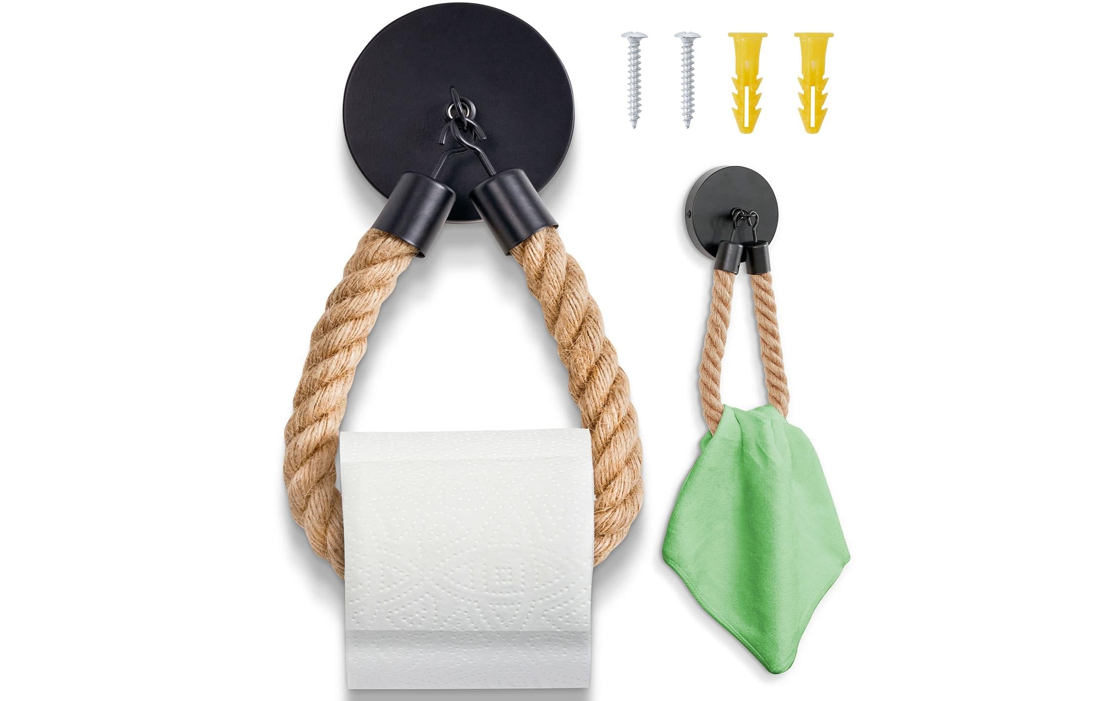 Hennez Toilettenpapierhalter – Bambus, Braun, Wandmontiert, Klebend, für 1 Rolle, 22 × 9,8 cm