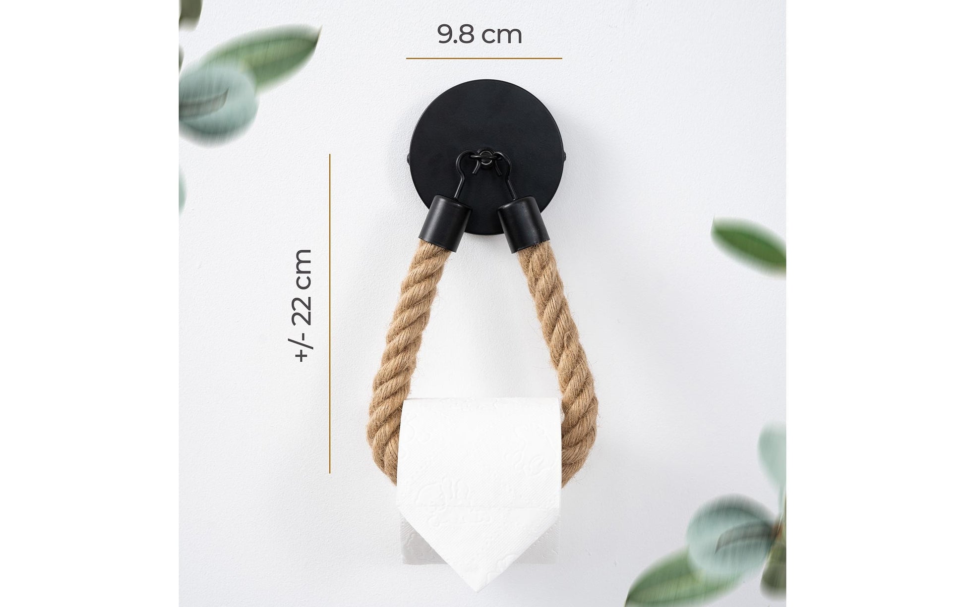 Hennez Toilettenpapierhalter – Bambus, Braun, Wandmontiert, Klebend, für 1 Rolle, 22 × 9,8 cm