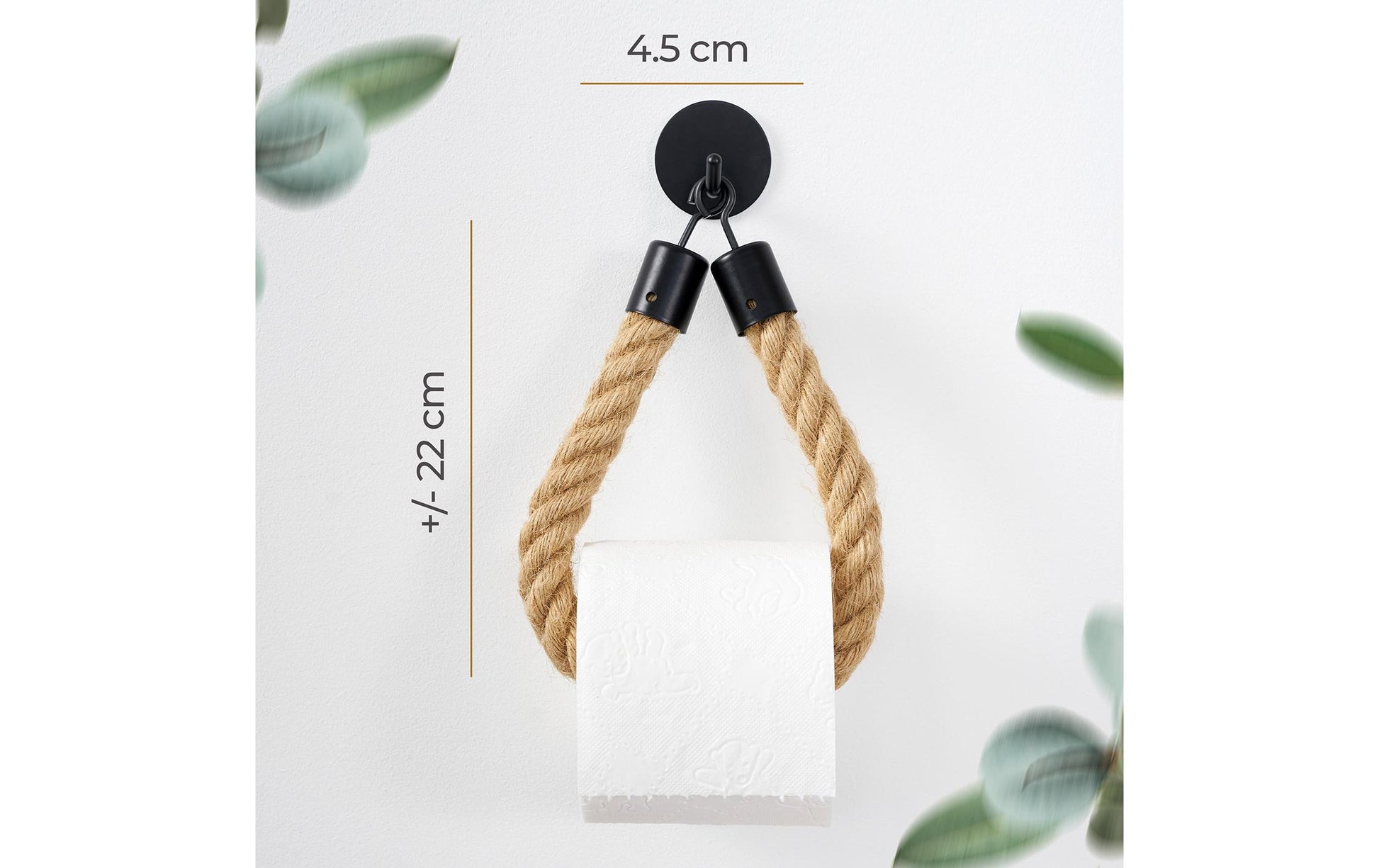 Hennez Toilettenpapierhalter – Bambus, Braun, Klebend, Wandmontiert, 22 × 4,5 cm