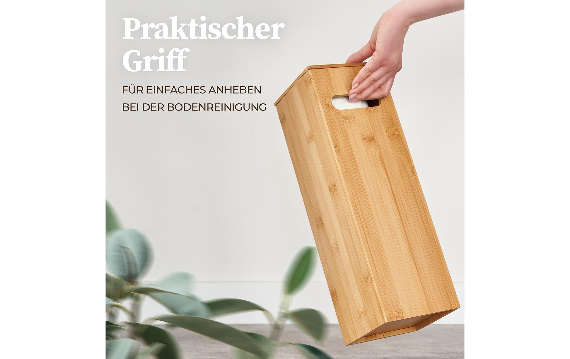 Hennez Toilettenpapierständer – Bambus, Braun, für 4 Rollen, H 42 cm, Ø 13,5 cm