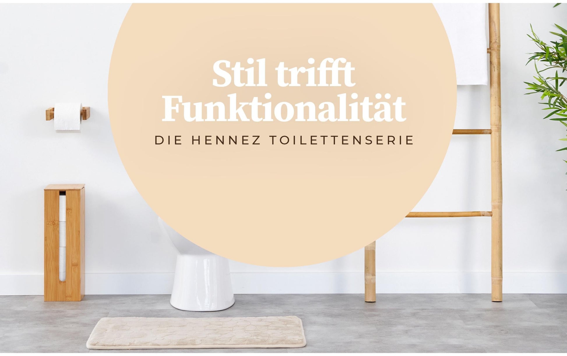 Hennez Toilettenpapierständer – Bambus, Braun, für 4 Rollen, H 42 cm, Ø 13,5 cm