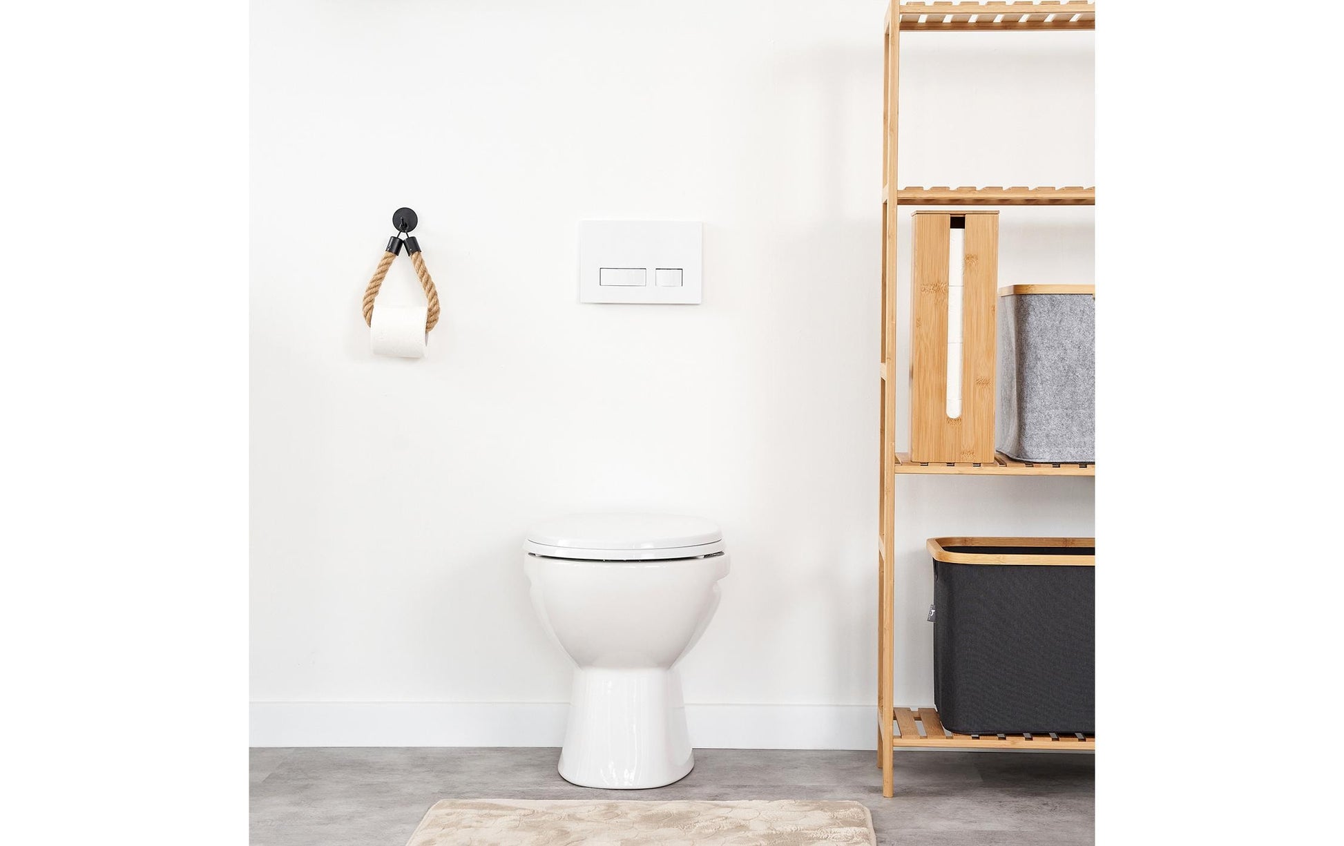 Hennez Toilettenpapierständer – Bambus, Braun, für 4 Rollen, H 42 cm, Ø 13,5 cm