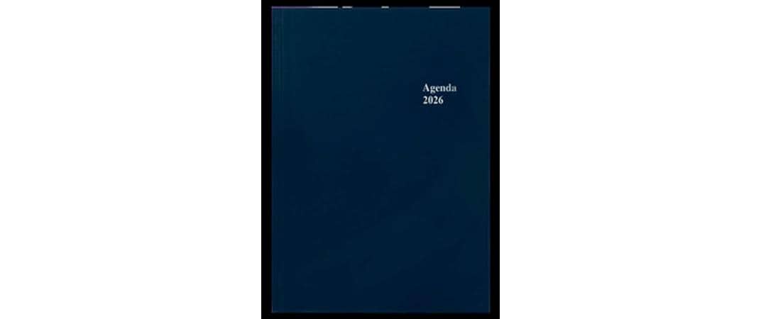 Simplex Agenda – 1 Tag pro Seite, gebunden, A5, Jan–Dez, 2026, 1/2-Stunden-Takt, blau, FSC