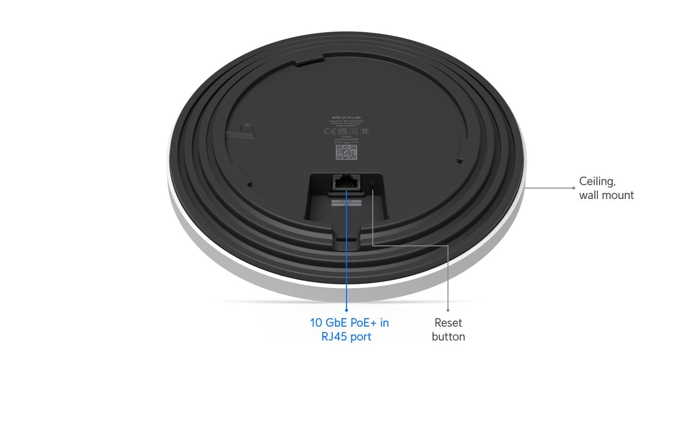 Ubiquiti UniFi U7-PRO-XG – Access Point – Wi-Fi 7 (2,4/5/6 GHz), 5,8 Gbit/s, 10GbE, PoE+, Wand/Decke