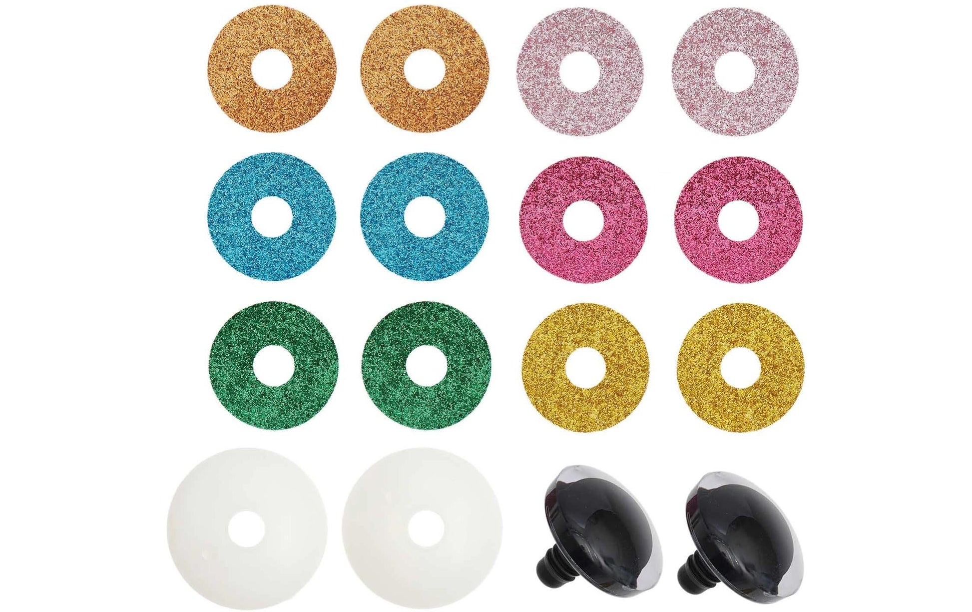 Rico Design Sicherheitsaugen, Ø 3 cm, 2 Stk, mehrfarbig