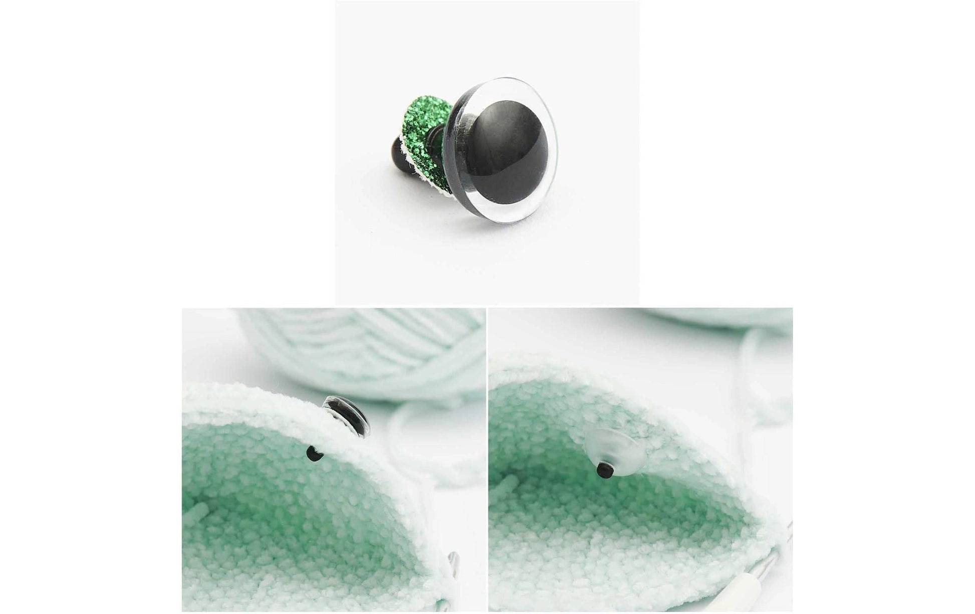 Rico Design Sicherheitsaugen, 12 mm, Karte 6 Stk, Gelb/Grün
