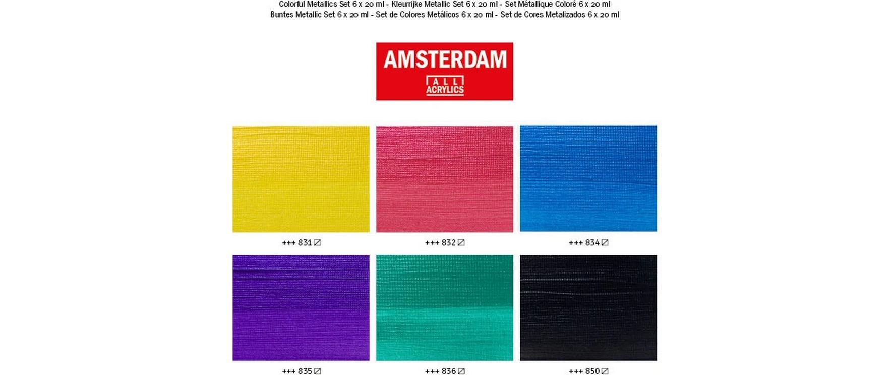 Amsterdam Acrylfarbe – Set – 6 Farben, 6 × 20 ml