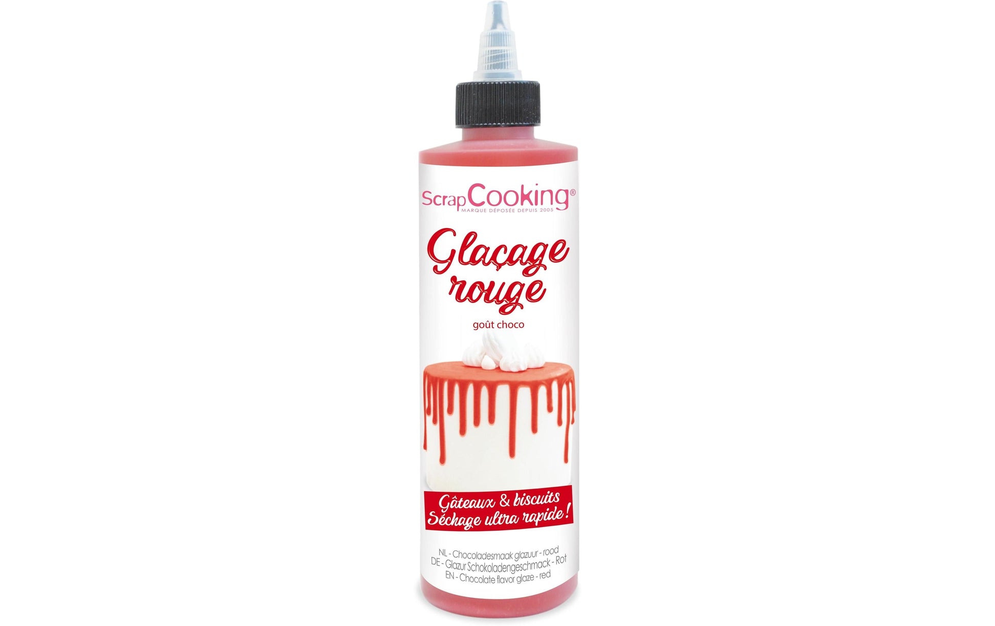 ScrapCooking Zuckerguss, Schokolade, Rot, Tube – 130 g