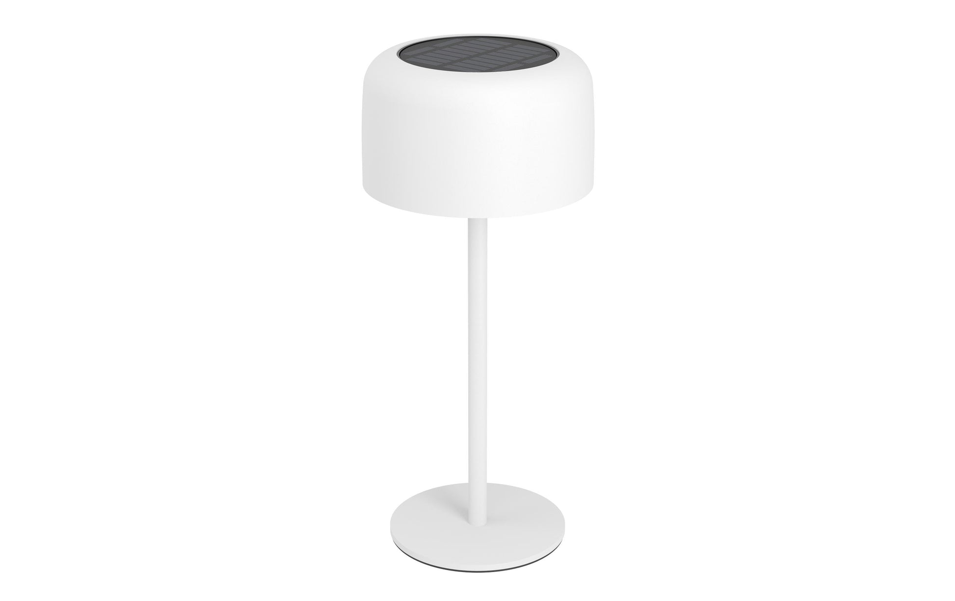 EGLO Tischleuchte Aussen – 30 cm, 270 lm, 3000 K – IP44 – Akku & Solar – Touch, USB-C, dimmbar – Weiss, Stahl