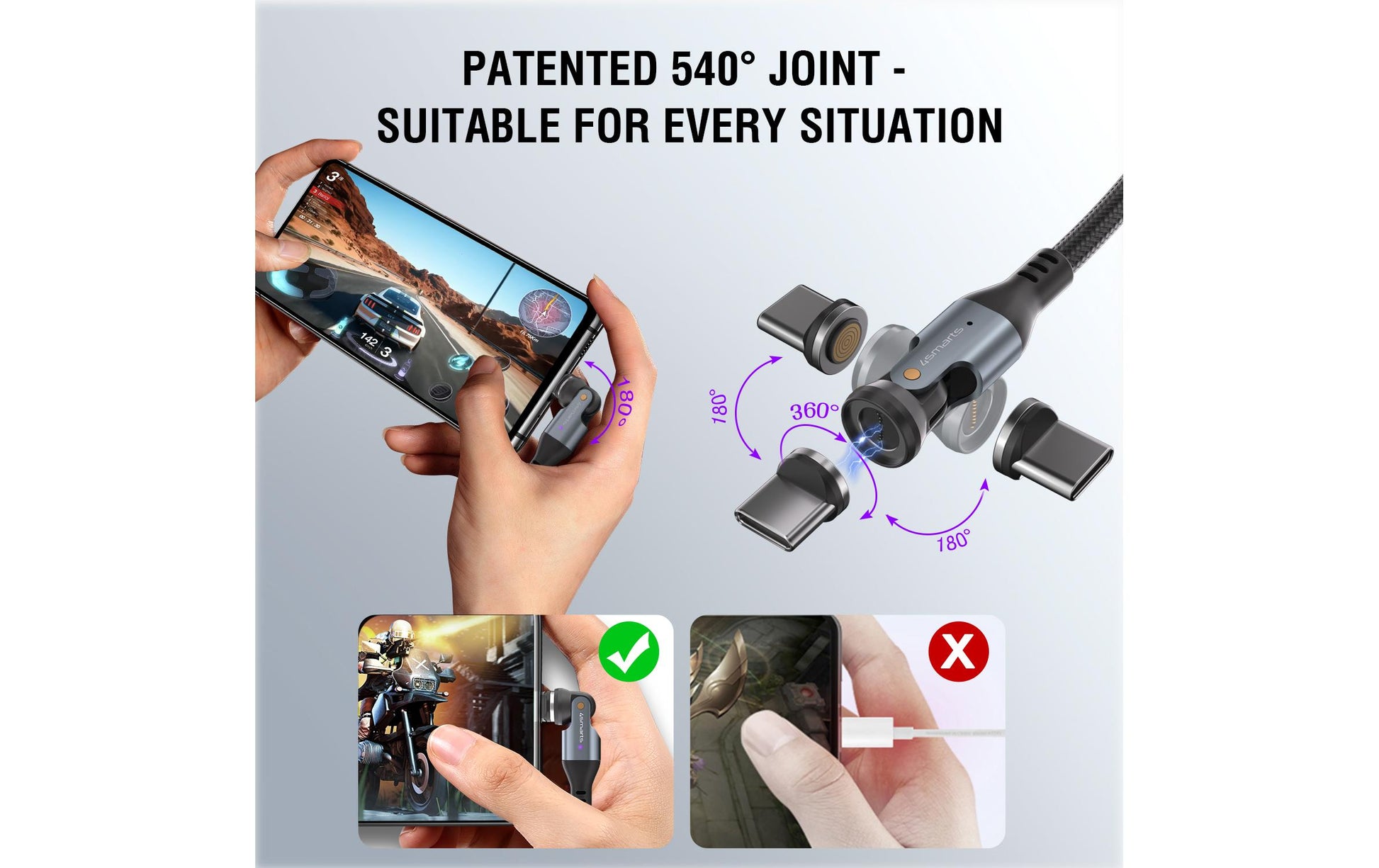 4smarts USB-Kabel, USB-C zu USB-C, 1,8 m, Lade-/Datenkabel, für Laptop, Smartphone, Smartwatch usw.