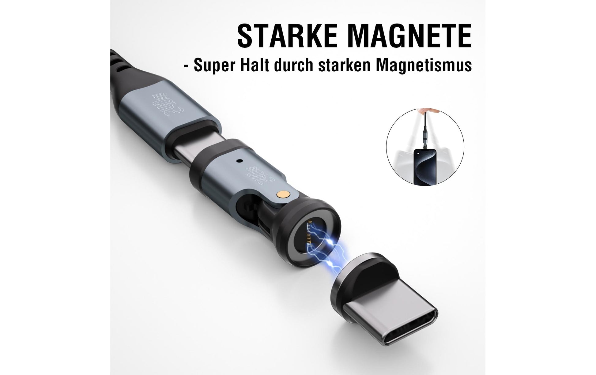 4smarts USB-Kabel, USB-C zu USB-C, 1,8 m, Lade-/Datenkabel, für Laptop, Smartphone, Smartwatch usw.
